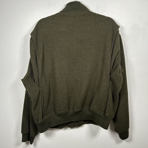 VTG Polo Ralph Lauren Wool Jacket Green Bomber Full Zip USA Men's Size Medium - Picture 4 of 10